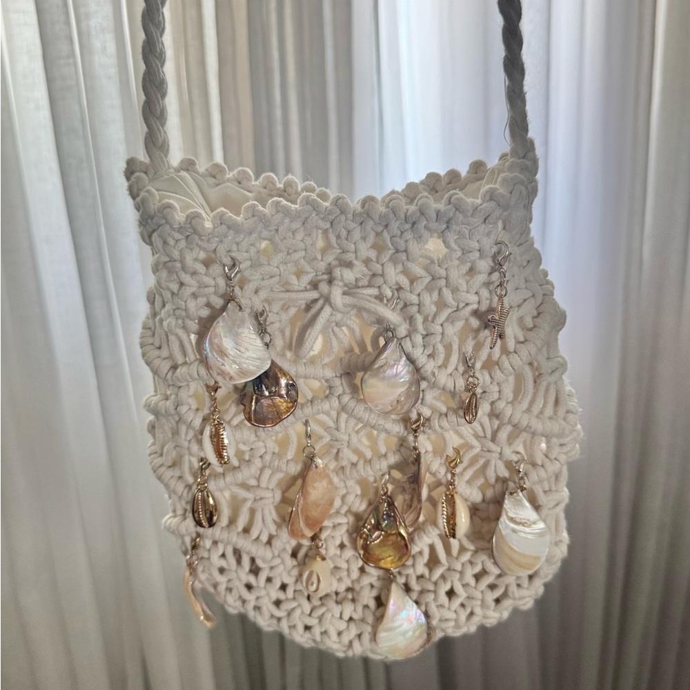 Handmade Crochet Mermaid Purse with Shell Charms